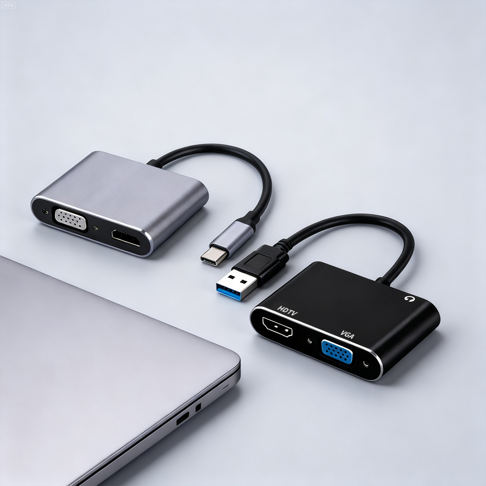 Hdmi Vga Adapter - USB 3.0/TYPE-C-HDMI VGA 어댑터(3.5mm 오디오 포트