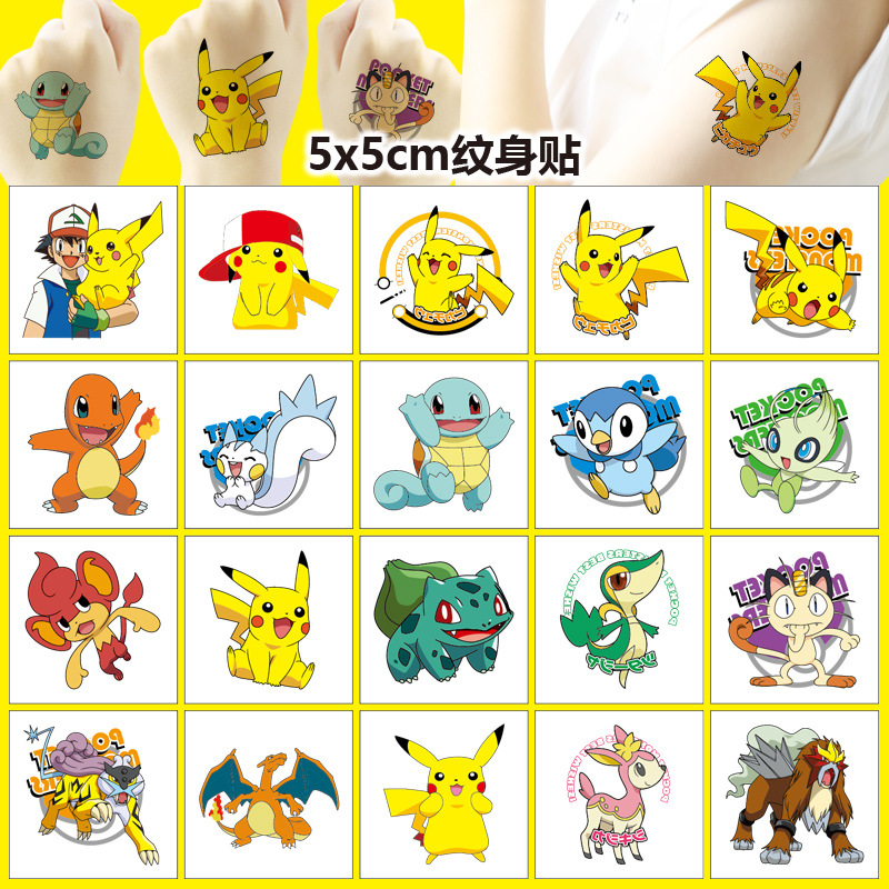 Laptop Accessories Cute - 5*5cm 20pcs 포켓몬 피카추 문신 스티커