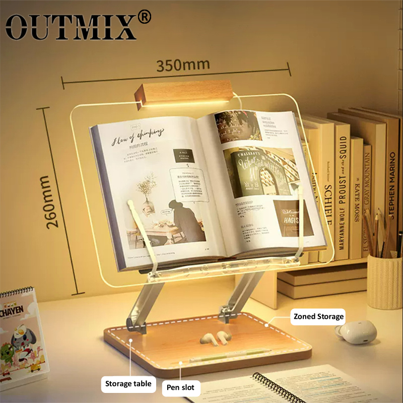Laptop Ergonomic Accessories - 가벼운 투명 아크릴이 포함된 나무 독서대