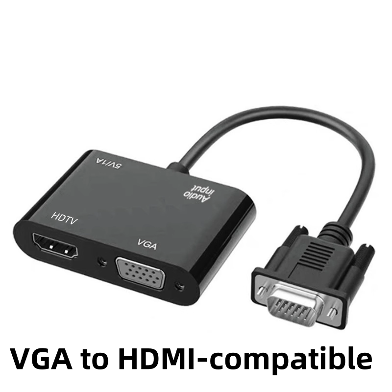 Hdmi Vga Adapter - VGA(호스트)-VGA/HDMI 호환 디스플레이 어댑터(3.5mm 오디오 USB