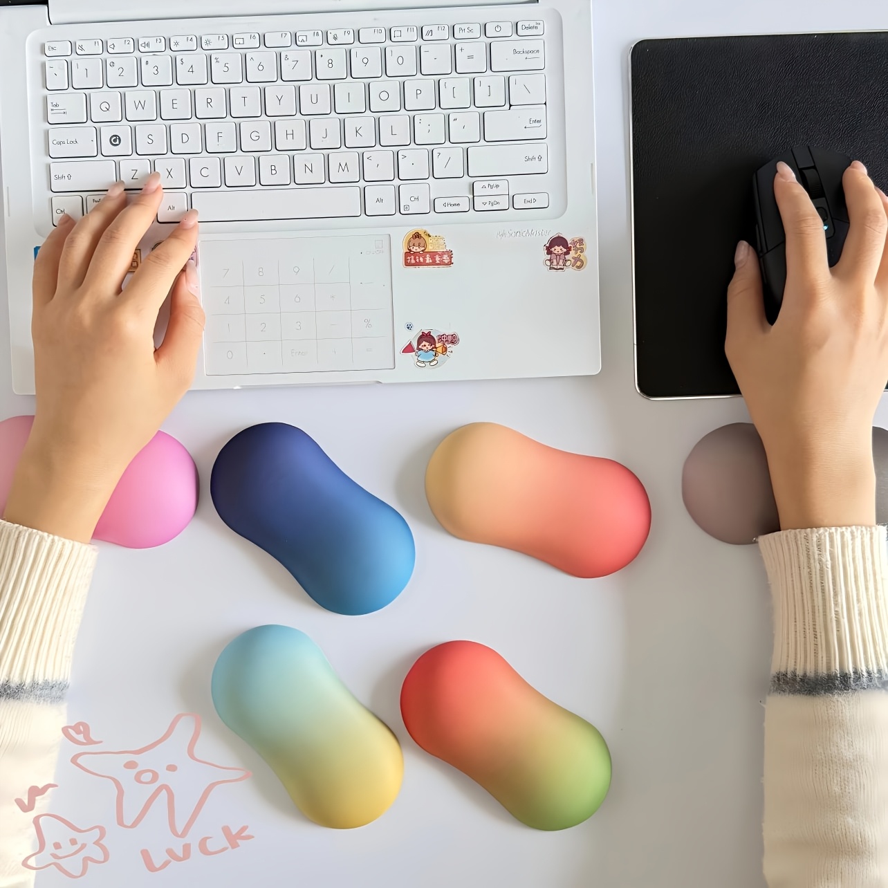Wrist Rest Gel - 인체공학적 메모리폼 마우스 손목 받침대, 젤
