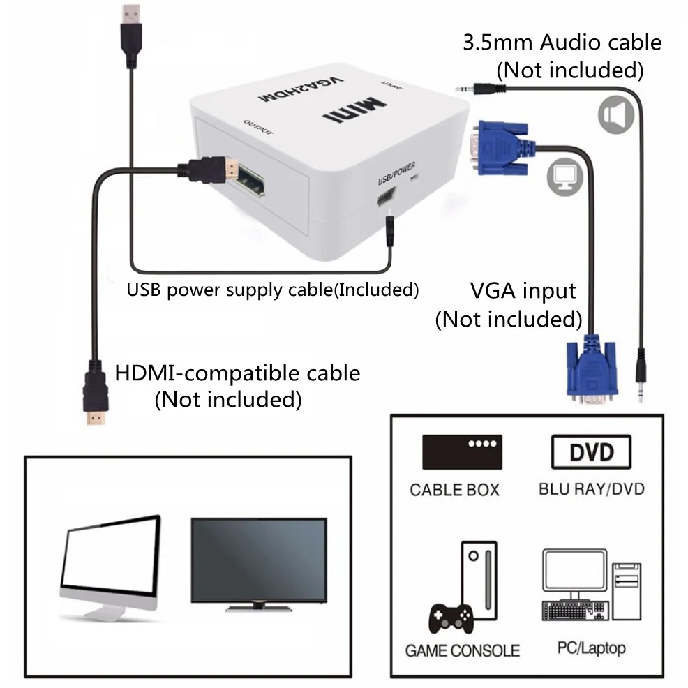 VGA to HDMI 변환기 어댑터, VGA 암 to  - Hdmi Vga Adapter 리뷰 및 가격