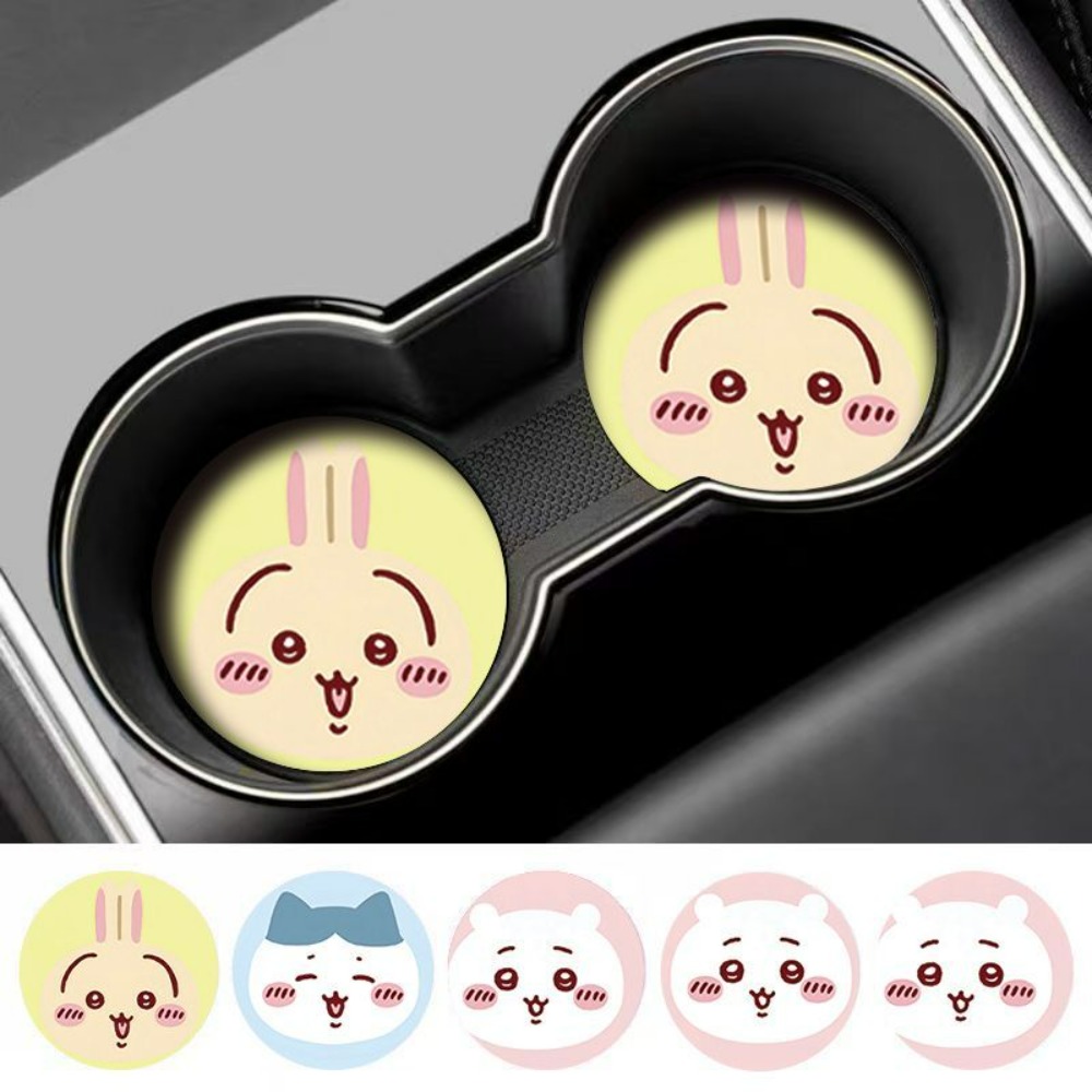 2개입 치이카와 자동차 미끄럼 방지 컵 매트 귀여운 만 - Laptop Accessories Cute 리뷰 및 가격