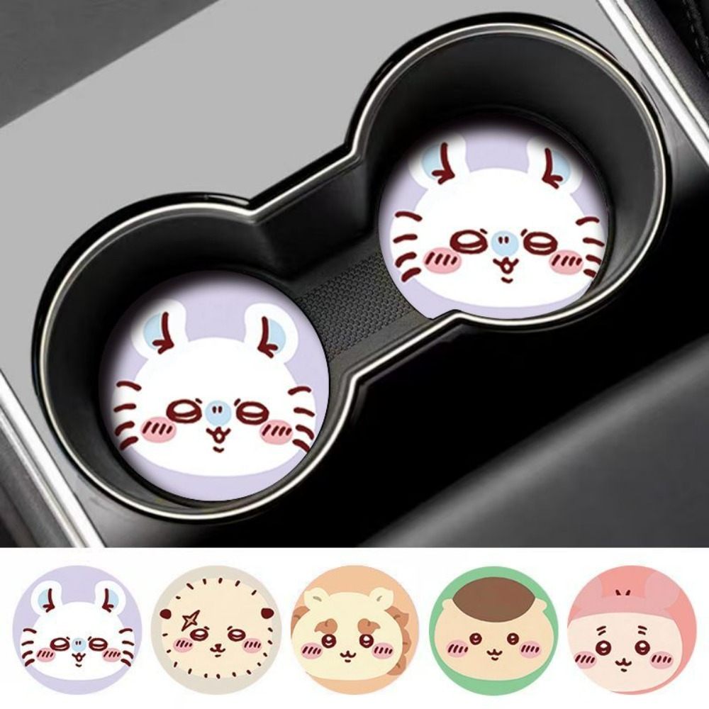 2개입 치이카와 자동차 미끄럼 방지 컵 매트 귀여운 만 - Laptop Accessories Cute 리뷰 및 가격