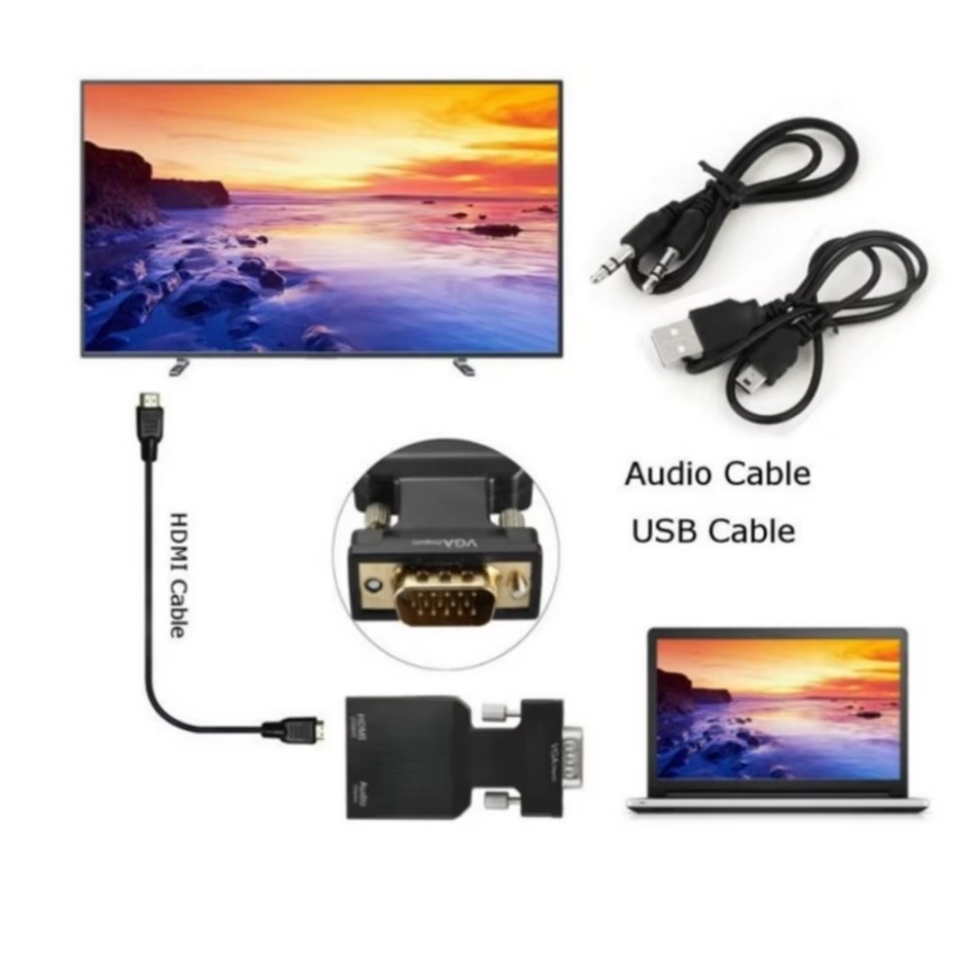 VGA-HDMI 호환 변환기 1080P 남성-여성 오디 - Hdmi Vga Adapter 리뷰 및 가격