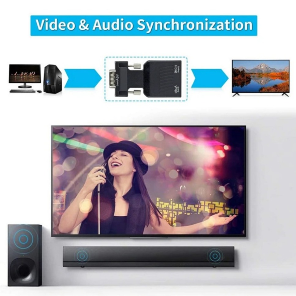 3.5mm 오디오 케이블이있는 1080P VGA-HDM - Hdmi Vga Adapter 리뷰 및 가격