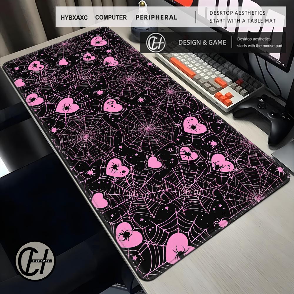 90x40 흰색 또는 분홍색 거미줄 하트 데스크 매트  - Laptop Accessories Pink 리뷰 및 가격