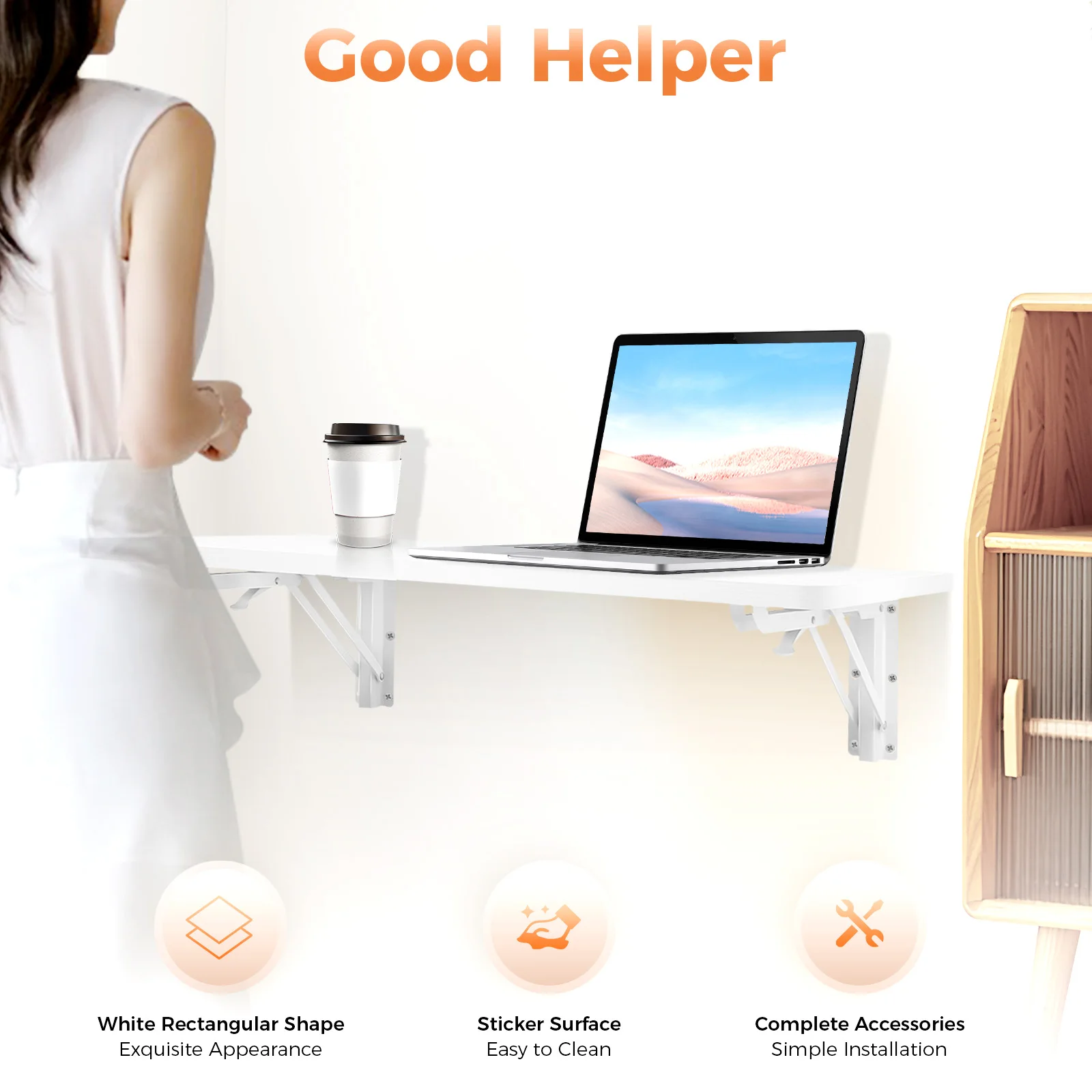 공간 절약형 접이식 벽걸이 플로팅 데스크 60x40cm - Laptop Accessories Officeworks 리뷰 및 가격