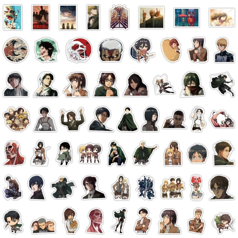 60Pcs 진격의 거인 애니메이션 스티커 귀여운 미적  - Laptop Accessories And Parts 리뷰 및 가격