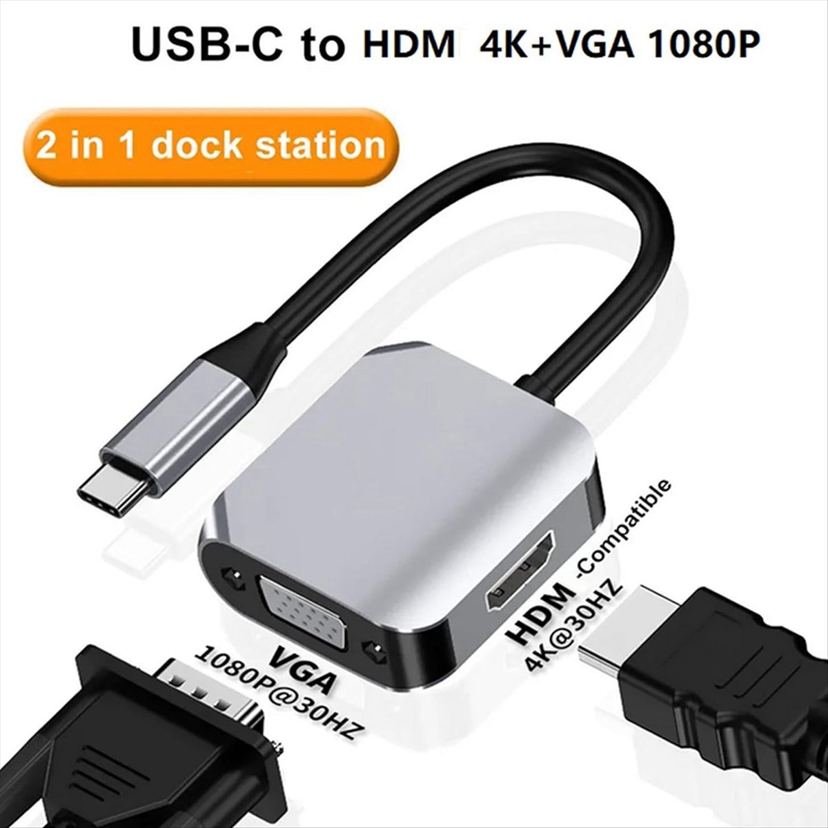 *A14E USB C 도킹 스테이션, 노트북 스마트폰용 - Hdmi Vga Adapter 리뷰 및 가격