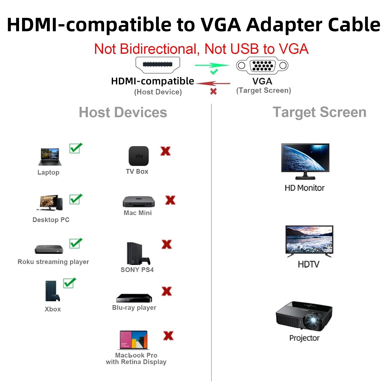 노트북 데스크탑 PC 모니터 프로젝터용 HDMI 호환  - Hdmi Vga Adapter 리뷰 및 가격