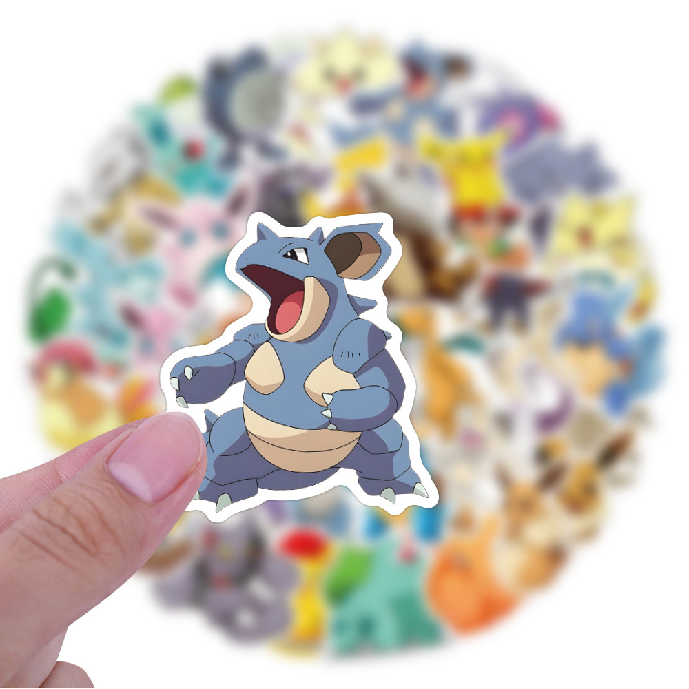 50/60pcs 귀여운 만화 애니메이션 포켓몬 스티커  - Laptop Accessories Cute 리뷰 및 가격