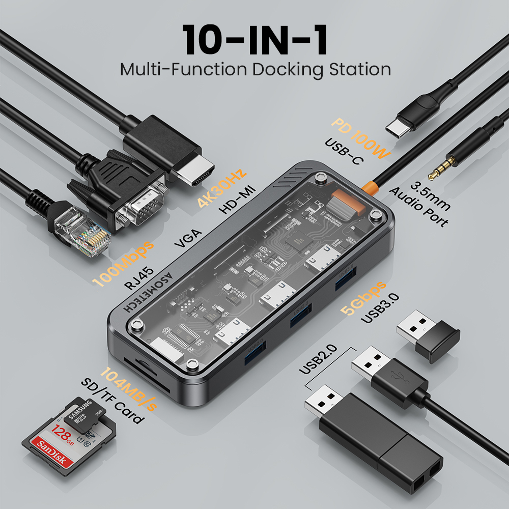 10 In 1 허브 Usb 3.0 유형 C-HDMI 호 - Apple Accessories Laptop 리뷰 및 가격